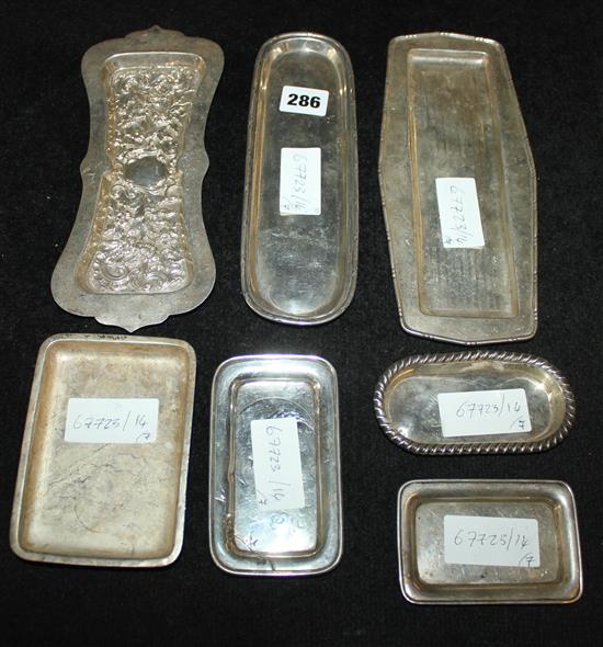 7 silver pin trays